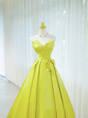 Beautiful Prom Dresses Ball Gown Sweetheart Green Satin With Ruffle Long Formal Gown N2931