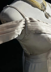 Vintage Prom Dresses 80s Mermaid Spaghetti Strap Champagne Satin Floor Length Evening Outfits N3458