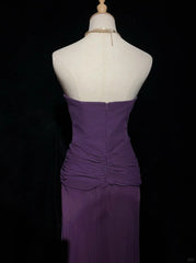 Vintage Prom Dresses 1960s Mermaid Sweetheart Purple Chiffon Long Prom Gown N3102