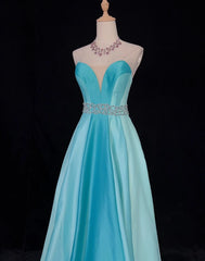 Vintage Prom Dresses Inspo A line Sweetheart Tiffany Blue With Beading For Women Formal Dress N3236