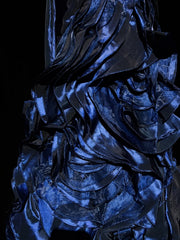 Vintage Prom Dresses Inspo Mermaid Spaghetti Strap Navy Blue Tiered Layers 80s With Ruffled Formal Gowns N3361