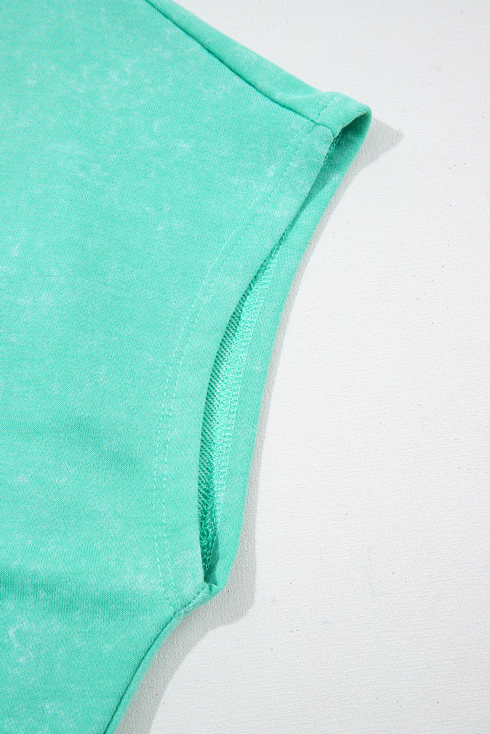 Sea Green Mineral Wash Drawstring Waist Hollow Out Back Short Sleeve Romper