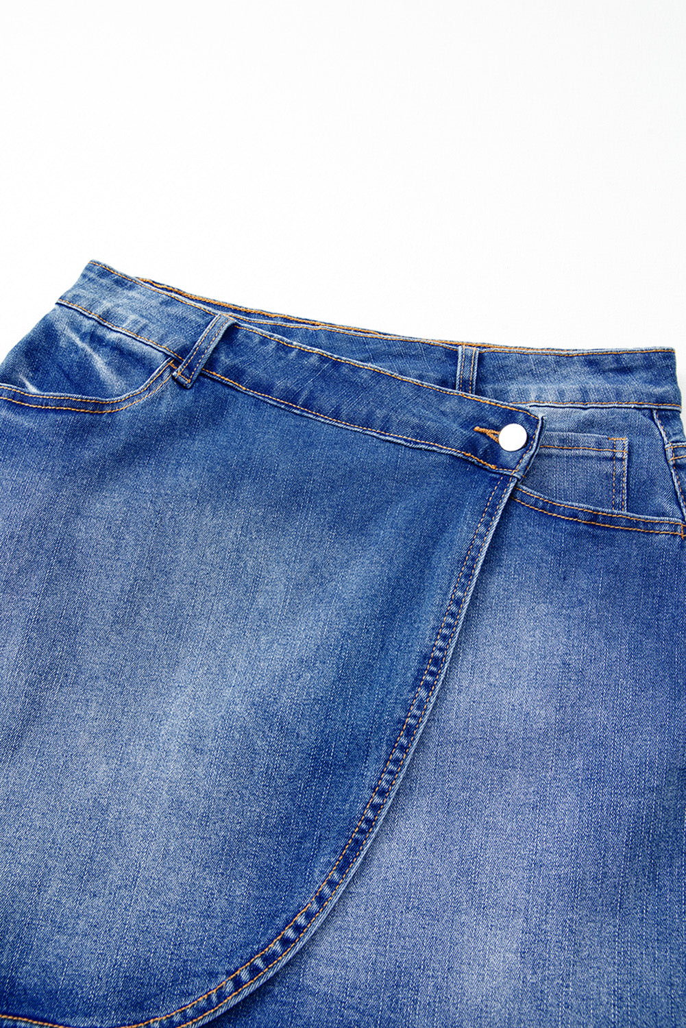 Wrapped Crossed Waist Denim Mini Skirt