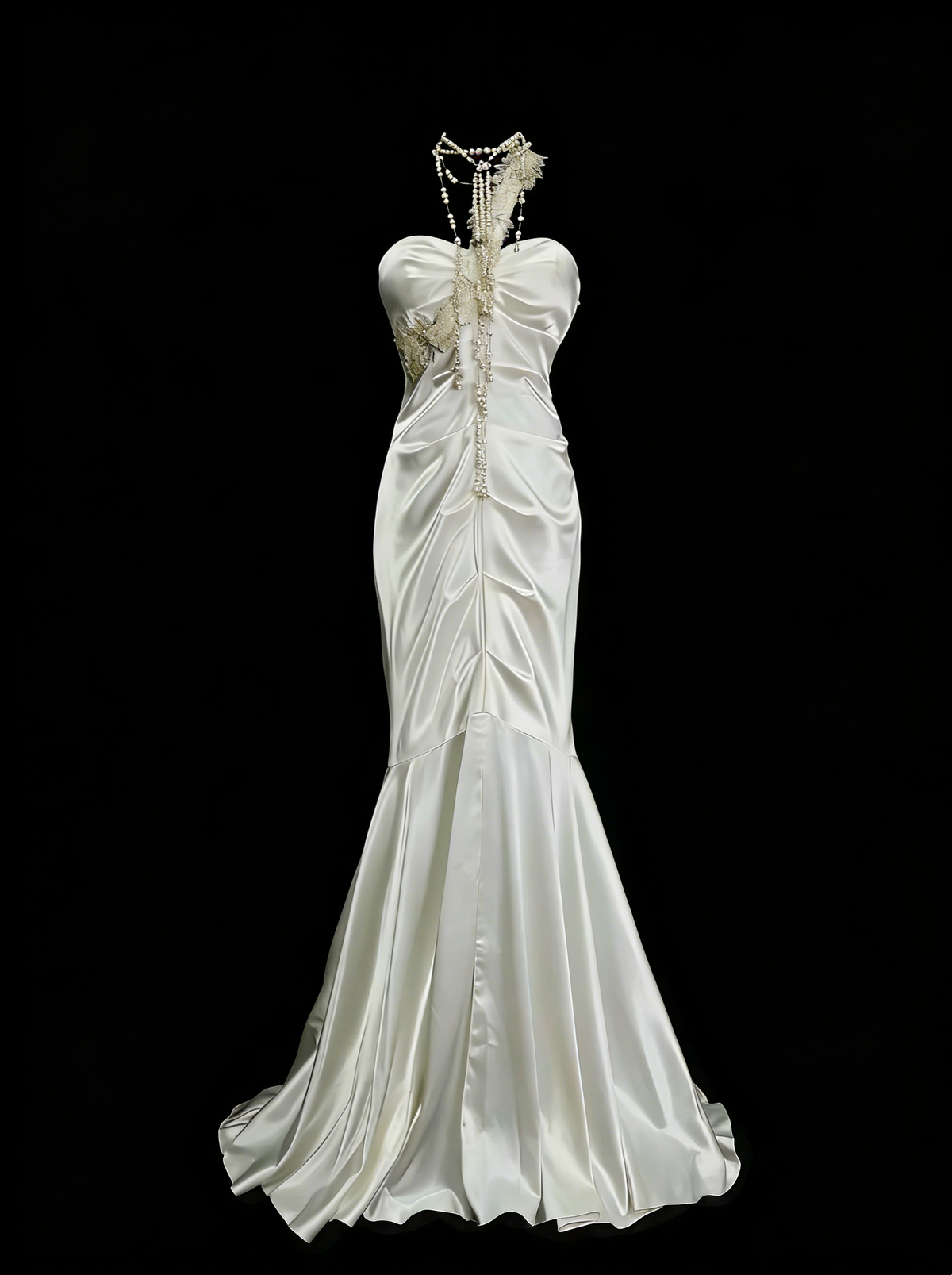 Vintage Mermaid One Shoulder White Backless Summer Formal For Women Girls Teens Prom Dresses N2236