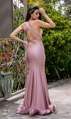 Statement-Back Long Tight Atria Formal Dress 6760H