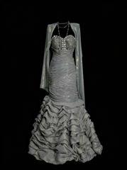 Vintage Mermaid Sweetheart Gray With Beading Summer Formal For Women Girls Teens Prom Dresses N2233