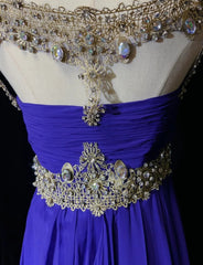 Modest Prom Dresses A Line Purple Jewel Neck With Ruffled Beads Lace Long Formal Outfits N3700