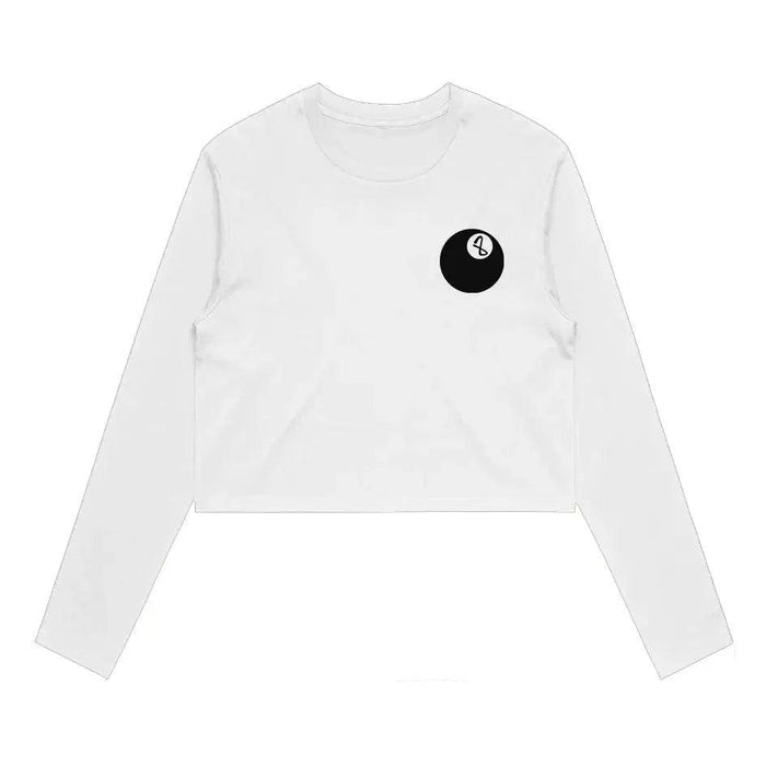 8-Ball 8-Year Annievrsary Women's Crop L/S Tee