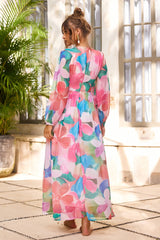 Soft Seduction Chiffon Maxi Dress - Pink Multi