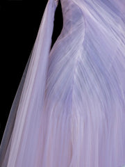 Modest Prom Dress Aesthetic Mermaid Off The Shoulder Lilac Tulle With Cape Style Impress Long Prom Dresses Party Formal Gowns SA010