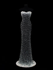 Affordable Sequin 1950s Formal Mermaid Sweetheart With Beaded Pearls Style Impress Long Prom Dresses Party Formal Gowns SA018