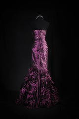 Women's Cocktail Party Gowns 90s Mermaid Purple Sweetheart Taffeta With Beads Long Graduation Dinner Outfits Prom Dresses AS068