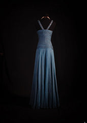 Chic Mermaid V Neck Chiffon With Beads Long Party Formal Women Prom Dresses AS102