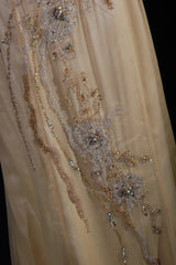 Sparkly Prom Dresses Aesthetic Mermaid Halter Champagne With Beads Inspo Impress Long Party Formal Gown For Senior Teens High Schools AS159