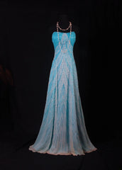 Sparkly Prom Dresses Aesthetic A line Strapless Blue With Beads Inspo Impress Long Party Semi Formal Gown For Senior Teens High Schools AS163