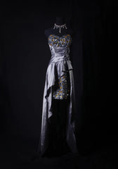 Sparkly Prom Dresses Aesthetic Sheath Strapless Gray With Beads Inspo Party Semi Formal Gown For Senior Teens High Schools AS168