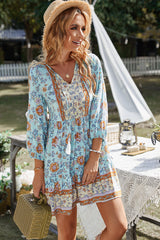 RINA BOHO DRESS - BLUE