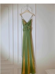 Simple Mermaid Spaghetti Strap Green Summer Formal For Women Girls Teens Prom Dresses N2223