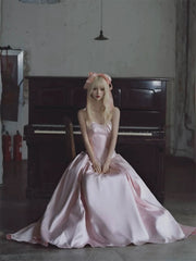Princess Prom Dresses A Line Sweetheart Drop Waist Satin Long Formal Evening Dress N3948