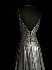 Modest Prom Dresses Mermaid Spaghetti Strap Dark Grey Sleeveless Long Formal Evening Outfits N3628