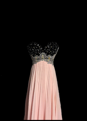 Elegant Prom Dresses A line Sweetheart Chiffon Pink With Lace Sleeveless Formal Evening Outfits N3791