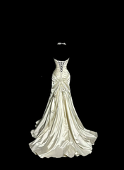Gorgeous Prom Dresses Mermaid Strapless Satin With Ruffled For Women Formal Evening Outfits N3792