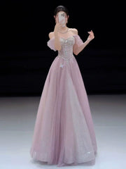 Sparkly A line Strapless Pink Sequins Prom Dresses Inspiration Long Party Night Gowns 20th Birthday Outfits AB2253