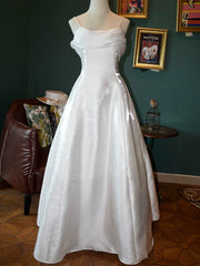 Vintage 1950s Ball Gown Spaghetti Straps White Organza Prom Dresses Inspiration Long Party Retro Evening Dress 20th Birthday Outfits AB2353