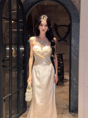 Elegant A Line Jewel Neck White Ankle Length Prom Dresses 17th Nigh Party Birthday Outfits AB2494