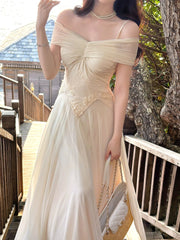 Elegant A Line Spaghetti Straps Champagne Chiffon Sleeveless Long Prom Dresses 18th Birthday Outfits AB2409