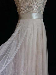 Elegant A Line Spaghetti Strap Blush Pink With Sequined Lace Formal Dress Sequin Birthday Prom Dresses N2834