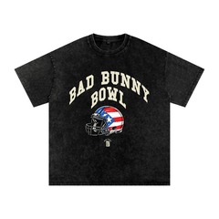 Bad Bunny Bowl Snow Washed Oversized Cotton T-Shirt