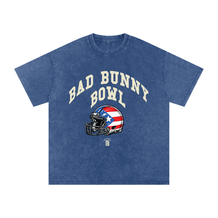 Bad Bunny Bowl Snow Washed Oversized Cotton T-Shirt