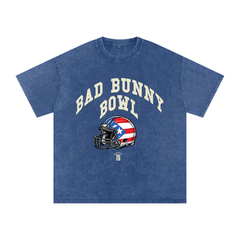 Bad Bunny Bowl Snow Washed Oversized Cotton T-Shirt