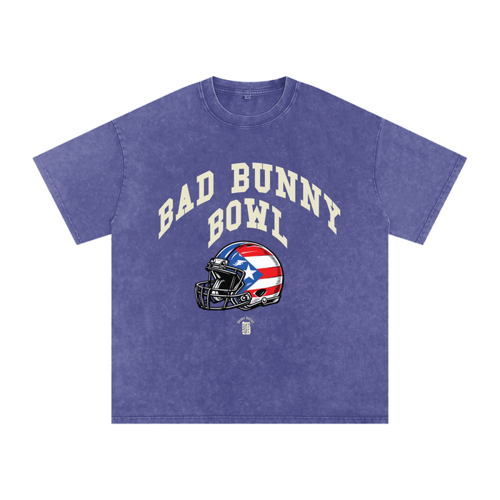 Bad Bunny Bowl Snow Washed Oversized Cotton T-Shirt