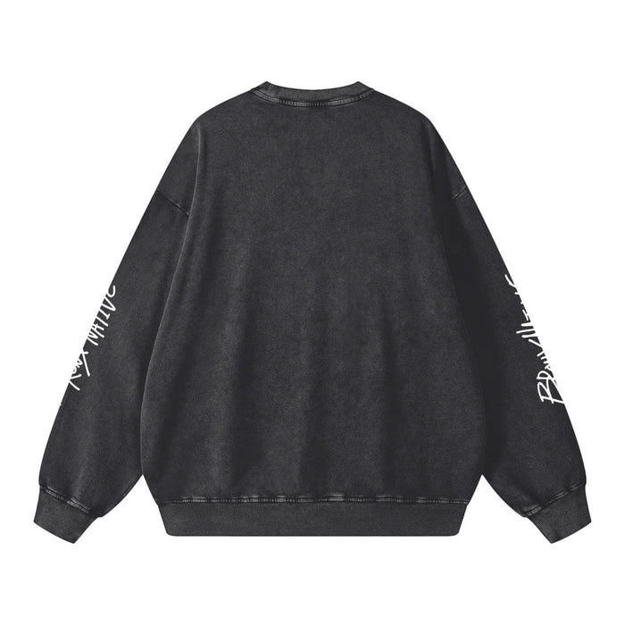 Bad Bunny Bowl Snow Washed Oversized Sweatshirt by Bronx Native