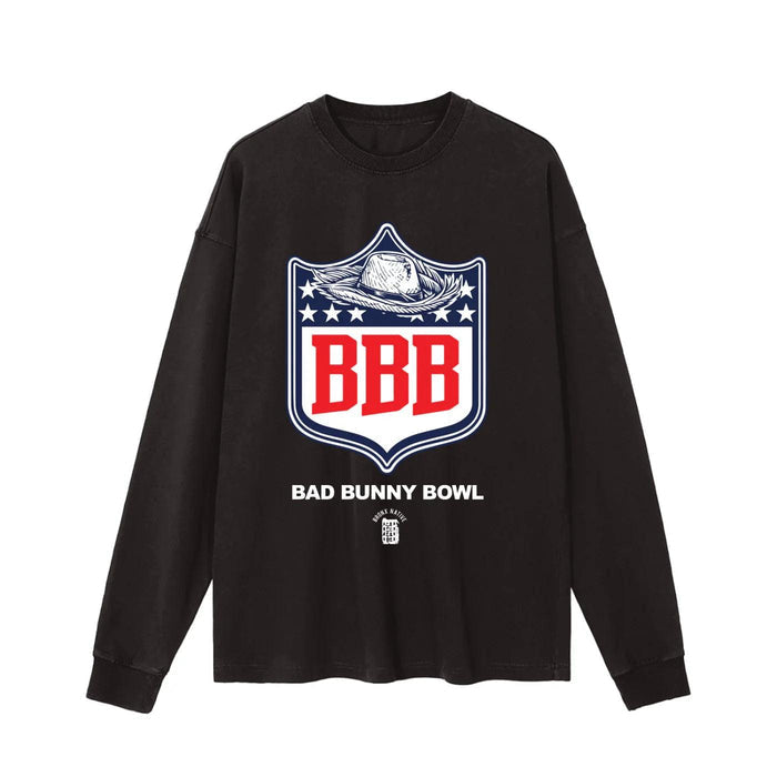 Bad Bunny Bowl Vintage Washed Long Sleeve T-Shirt