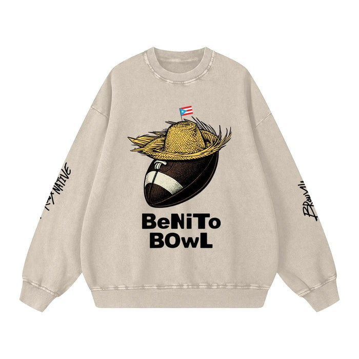 Benito Bowl Snow Washed Oversized Sweatshirt