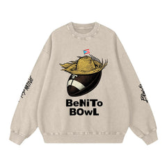 Benito Bowl Snow Washed Oversized Sweatshirt