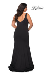 Simple La Femme Long Formal Plus-Size Mermaid Gown