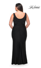Lace-Bodice La Femme Long Plus-Size Prom Dress