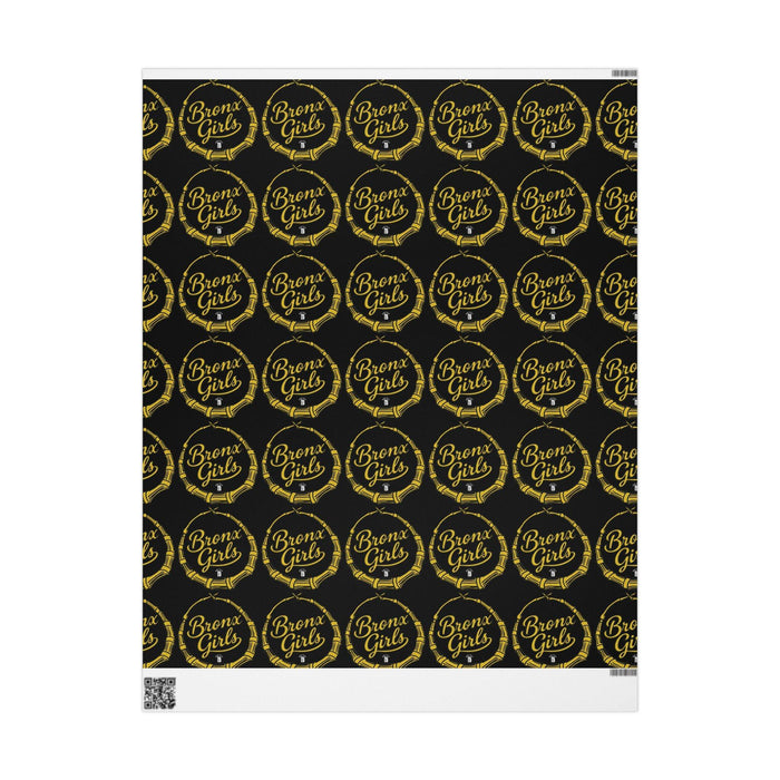 Black & Gold Crown Pattern Wrapping Paper Roll — Luxury Gift Wrap for Special Occasions