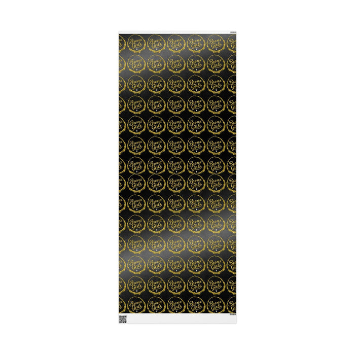 Bronx Girls gold logo pattern on black background, NYC streetwear design
