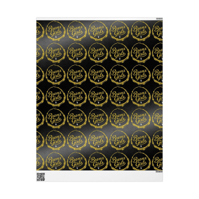 Black & Gold Crown Pattern Wrapping Paper Roll — Luxury Gift Wrap for Special Occasions