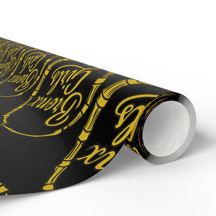 Black & Gold Crown Pattern Wrapping Paper Roll — Luxury Gift Wrap for Special Occasions
