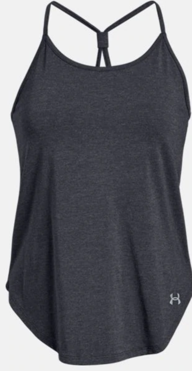 Black heather Under Armour sports style stadium tank
