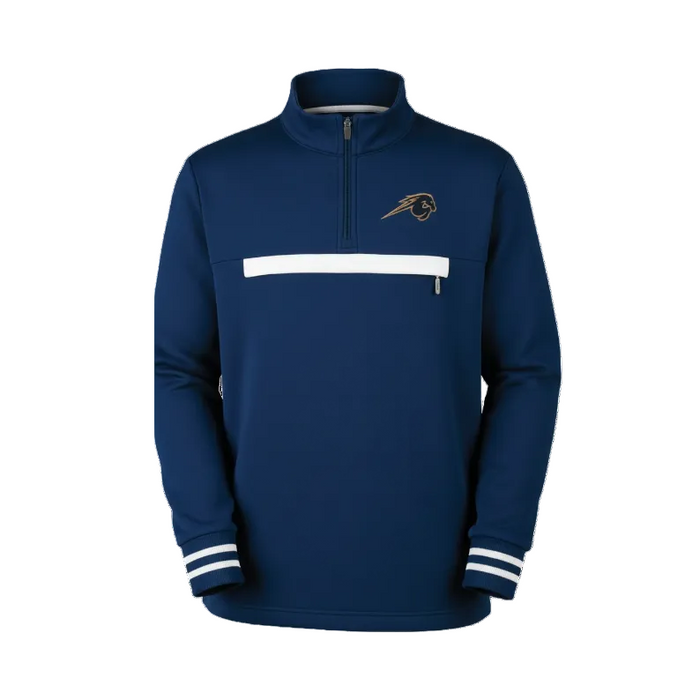 Boys Atlas 1/4 Zip, Garb, navy, chest stripe with horse logo