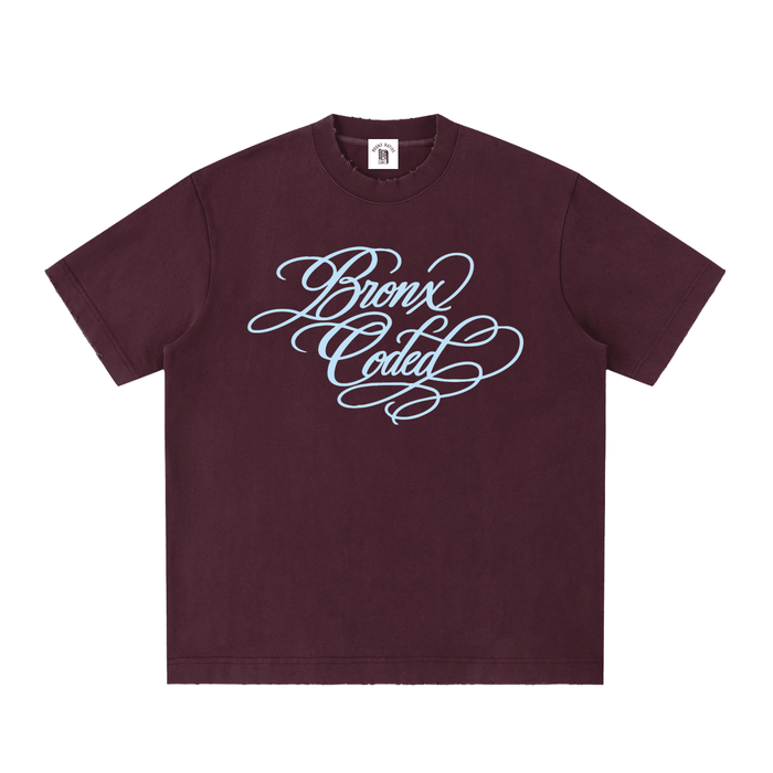 Bronx Coded Heavyweight Vintage Washed Frayed T-Shirt by Bronx Native for New York summer