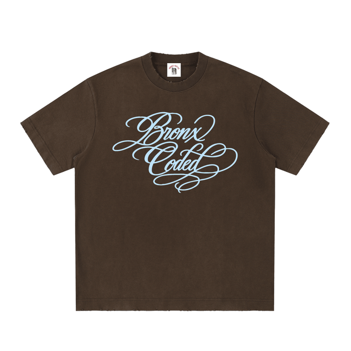 Bronx Coded Heavyweight Vintage Washed Frayed T-Shirt by Bronx Native for New York summer