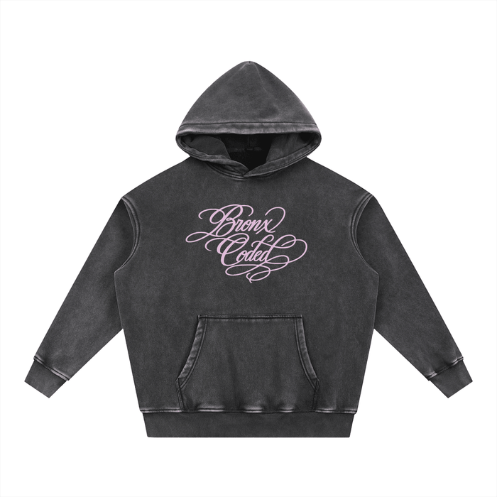 Bronx Coded Snow Wash Fleece Oversize Hoodie by Bronx Native for New York summer